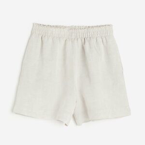 NWT H&M Women's Cream Linen-Blend Shorts Size S